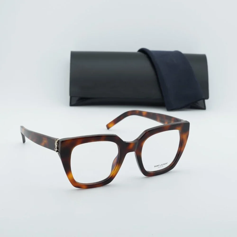 Saint Laurent SL M143 OPT 003 Square Eyeglasses – Havana 51mm